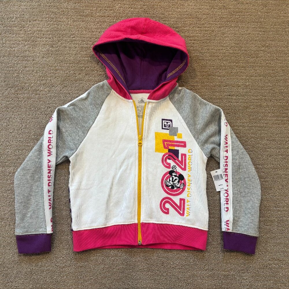 NEW Official Walt Disney World Parks 2021 Zip Hoodie Sweatshirt Youth Med (7/8)